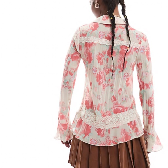 Free People Floral Ruffle Blouse - Picture 3 of 6